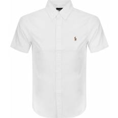 M - Men Shirts Polo Ralph Lauren Short Sleeve Slim Fit Oxford Shirt - White