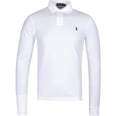 Polyamide T-shirts & Tank Tops Polo Ralph Lauren Slim Fit Long Sleeve Polo Shirt - White