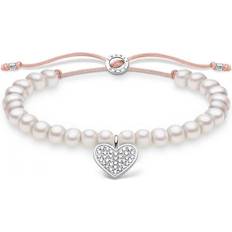 Thomas Sabo Heart Pearl Bracelet - Silver/Pearls/White