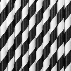 PartyDeco Straws Black/White 10-pack