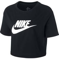 Nike Women T-shirts & Tank Tops Nike Women's Sportswear Essential Cropped T-shirt - Black/White