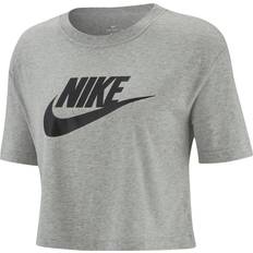 Nike Women's Sportswear Essential Cropped T-shirt - Dark Grey Heather/Black