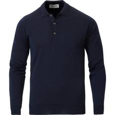 John Smedley Belper Extra Fine Merino Polo Pullover - Midnight