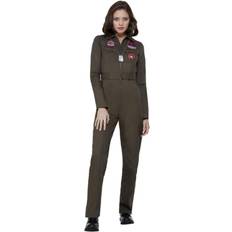 Smiffys Top Gun Ladies Costume Khaki