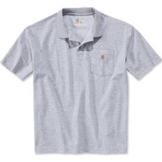 Carhartt Polo Shirts Carhartt Loose Fit Midweight Short-Sleeve Pocket Polo - Heather Gray