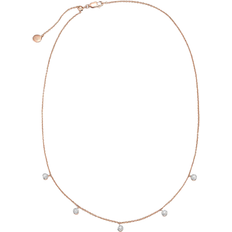 Monica Vinader Fiji Tiny Button Necklace - Rose Gold/Diamonds