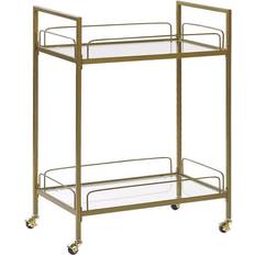 Glass Trolley Tables Beliani Veneta Trolley Table 39x65cm