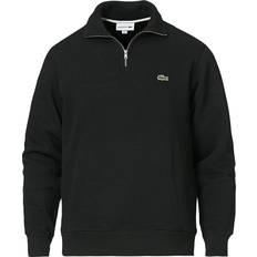 Lacoste Men's Zippered Stand-up Collar Cotton Sweatshirt - Black