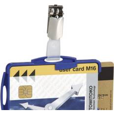 Durable Dual Security Pass Holder with Clip for 2 ID Cards