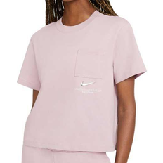 Nike Sportswear Swoosh Short-Sleeve Top - Beige/White