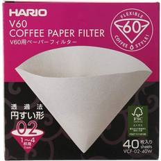White Coffee Filters Hario V60 Coffee Filter 02x40st