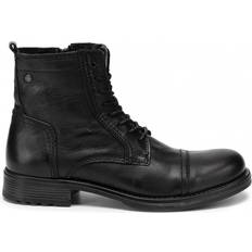 Jack & Jones Leather Stitched Boots M - Black/Anthracite