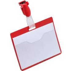 Red Business Card Holders Durable Visitor Name Badge Landscape