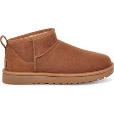 Brown - Women Ankle Boots UGG Classic Ultra Mini - Chestnut