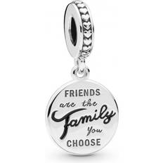 Black Jewellery Pandora Friends Are Family Dangle Charm - Silver/Black