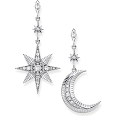 Thomas Sabo Royalty Star & Moon Earrings - Silver/Transparent