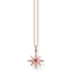 Thomas Sabo Star Necklace - Rose Gold/Red/Pink