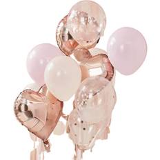 Foil Balloons Ginger Ray Foil/Latex Ballons Blush Rose Gold/Pink 12-pack