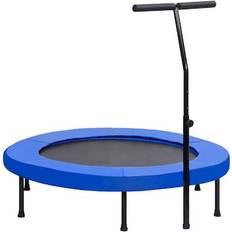 Black Fitness Trampolines vidaXL Fitness Trampoline with Handle & Safety Cushion 122cm