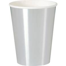 Unique Party Paper Cups Silver Foil 8-pack