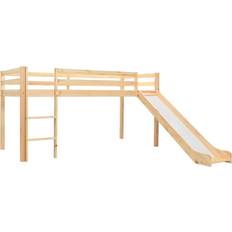 Brown Loft Beds vidaXL Children's Loft Bed Frame with Slide & Ladder 38.2x81.9"