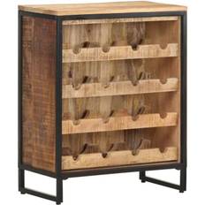 Black Liquor Cabinets vidaXL Rough Mango Wood Liquor Cabinet 62x78.5cm