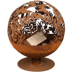 Esschert Design Fire Ball Laser Cut Flowers Rust FF294