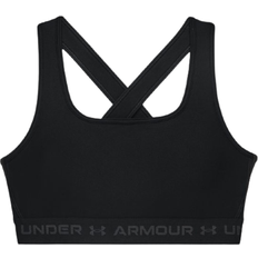 Under Armour Elastane/Lycra/Spandex Bras Under Armour Mid Crossback Sports Bra - Black/Jet Gray