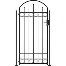 vidaXL Gate with Arched Top and 2 Posts 105x204cm