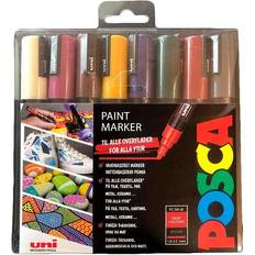 Green Pencils Uni Posca PC-5M Paint Marker Deep Colours 8-pack