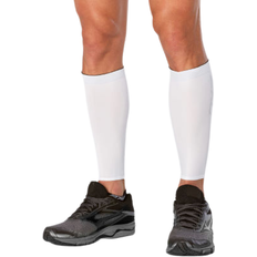 Men - White Arm & Leg Warmers 2XU Compression Calf Guards Unisex - White