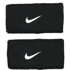 Nike Cotton Wristbands Nike Swoosh Doublewide Wristband - Black/White