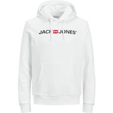 Jack & Jones Men Jumpers Jack & Jones Logo Decorated Hoodie - White
