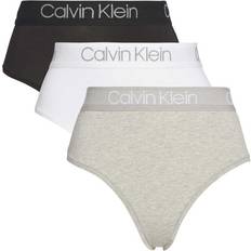 Calvin Klein High Waist Thong 3-pack - Black/White/Grey Heather