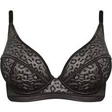 Figleaves Pimlico Sheer Leopard Bra - Black