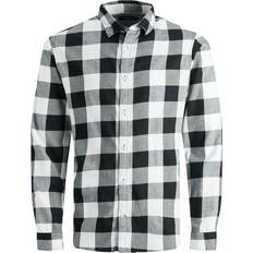 Jack & Jones Gingham Checked Shirt - Black/Whisper White