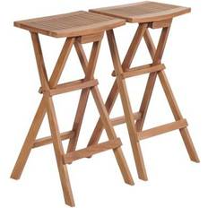 Teak Outdoor Bar Stools Garden & Outdoor Furniture vidaXL 44727 2-pack