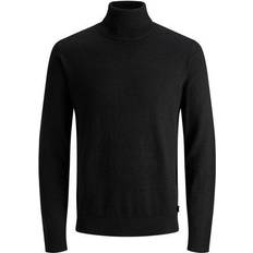 Jack & Jones Roll Collar Decorated Knitted Sweater - Black