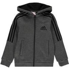 Adidas Essentials Fleece 3 Stripes Full Zip Hoodie Men - Dark Grey/Black