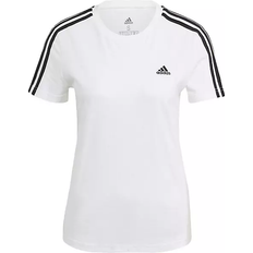 Adidas Women's Loungewear Essentials Slim 3-Stripes T-shirt - White/Black