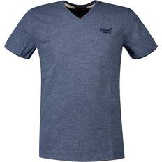 Superdry Original & Vintage Organic Cotton Classic V-Neck T-shirt - Navy Marl/Dark Grey