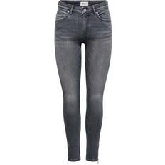 Only Kendell Life Reg Ankle Skinny Fit Jeans - Grey/Medium Grey Denim