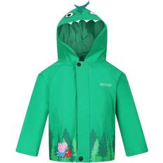 Green Rain Jackets Children's Clothing Regatta KId's Peppa Pig Animal Hood Jacket - Jelly Bean Dinosaur (RKW273_RPA)