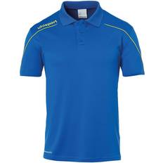 Uhlsport Stream 22 Polo Shirt - Azure Blue/Lime Yellow