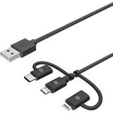 Celly USB A-Lightning/USB C/USB Micro B 1m