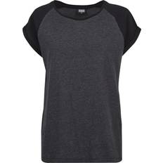 Urban Classics Contrast Raglan Tee - Charcoal/Black