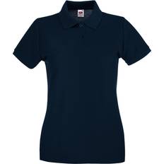 Blue - Women Polo Shirts Fruit of the Loom Premium Short Sleeve Polo Shirt - Deep Navy