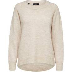 Selected Rounded Wool Mixed Sweater - Beige/Birch