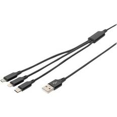 Digitus USB A - USB C/USB B Mirco/Lighting 1m