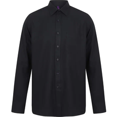 Henbury Wicking Long Sleeved Shirt - Navy